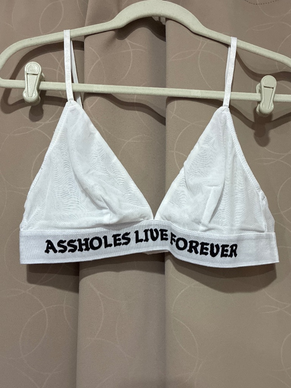 Assholes Live Forever White Bralette